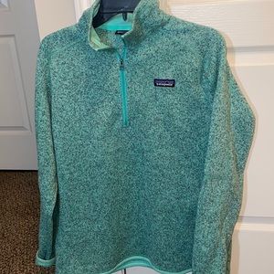 Women’s Green/Blue Patagonia Quarter zip size XL
